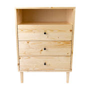 Tallboy 3 Chest Of Drawers Solid Pine Wood Bed Storage Cabinet