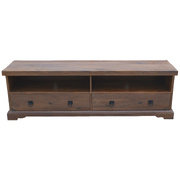 Etu Entertainment Tv Unit 180Cm 2 Drawer Solid Mango Timber Wood