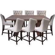 9Pc High Dining Table Set 200Cm 8 Fabric Chair French Provincial
