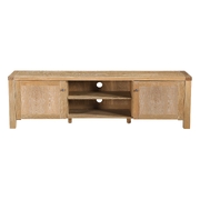 180Cm Entertainment Tv Unit Timber Wood 2 Door Natural