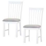 Dining Chair Set Of 2 Solid Acacia Timber Wood Coastal Furniture - White
