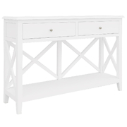 Console Hallway Entry Table 120cm Solid Acacia Timber Wood Hampton - White