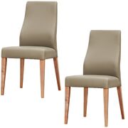Silver Dining Chairs: Set of 2 with PU Leather Seat and Solid Messmate Timber