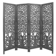 Elegant Dark Grey Shoji Timber Wood Room Divider Screen for Privacy and Style