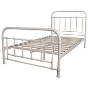 King Single Bed Size Metal Frame Platform Mattress Base - White