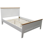White Queen Size Solid Rubber Timber Wood Bed Frame
