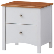 Bedside Nightstand 2 Drawers Storage Cabinet Shelf Side End Table -White