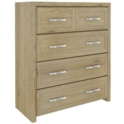 Tallboy 5 Chest Of Drawers Solid Wood Bedroom Storage Cabinet - Smoke