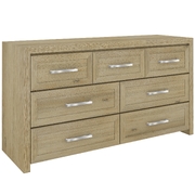 Dresser 7 Chest Of Drawers Solid Wood Bedroom Storage Cabinet - Smoke