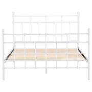 Gracy King Single Bed Size Metal Frame Platform Mattress Base - White