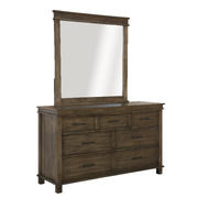 Dresser Mirror 7 Chest Of Drawers Tallboy Storage Cabinet - Rustic Grey