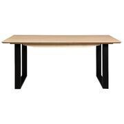 Dining Table 180Cm Solid Messmate Timber Wood Black Metal Leg - Natural
