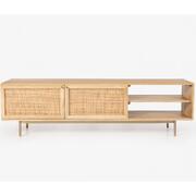 Etu Entertainment Tv Unit 175Cm Solid Mango Wood Rattan Furniture
