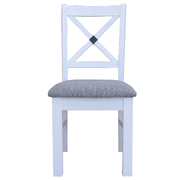 Dining Chair Set Of 2 Solid Pine Timber Wood Hampton Furniture - Grey