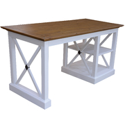 Study Computer Desk 150Cm Office Executive Table Pine Wood - Grey