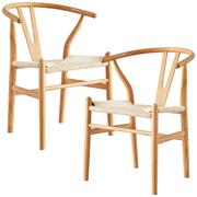 Elegant Wishbone Dining Chairs: Beech Timber