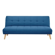 3 Seater Sofa Queen Bed Fabric Uplholstered Lounge Couch - Blue