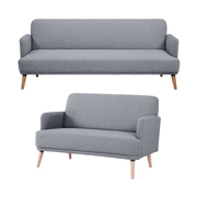 3 + 2 Seater Sofa Fabric Uplholstered Lounge Couch - Light Grey