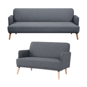 3 + 2 Seater Sofa Fabric Uplholstered Lounge Couch - Dark Grey