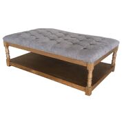 Ottoman Bed End Chair Seat Tufted Fabric Seat Storage Foot Stools -Steel