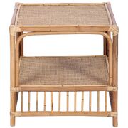 Earthy 51Cm Rattan Cane Side Sofa End Lamp Table - Natural