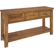 Console Hallway Entry Table 156Cm Solid Mt Ash Timber Wood - Brown