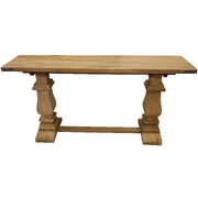 Elegant Console Entry Hallway Table in Honey Wash Finish | 160cm Pedestal Mango Wood"