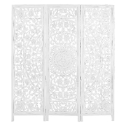 Enhance Your Space with the Elegant White 3-Panel Room Divider Screen
