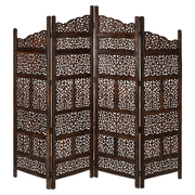 Elegant Privacy Solution: 4 Panel Room Divider Screen with Shoji Timber Wood Stand