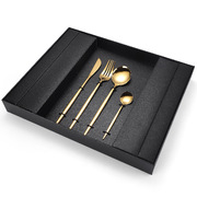 16-Piece Stainless Steel Gold Color Set, Knife Fork Spoon Flatware Set Cutlery Set