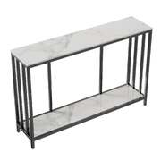 Bronte Dual Layer Marble Stone Console - White Marble Stone