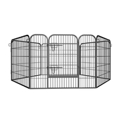 Heavy Duty Pet Dog Game Fence, Foldable Metal Fence, Black