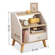 2x bedside table set wooden drawer natural white wood grain furniture