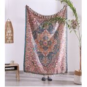 Luxury Rustic Cotton Wool Throw Blanket for Home Decor, Large Picnic Throw Rug