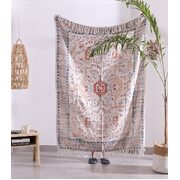 Luxury Rustic Cotton Wool Throw Rug Blanket Quilt