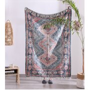 Large Rustic Throw Blanket | Cotton & Wool | Picnic Rug Home Decor
