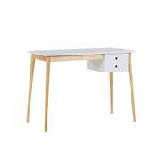 Oslo Desk With Drawer In White & Natural