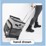 Thermally Insulated Picnic Cooler Trolley - 36L - Grey