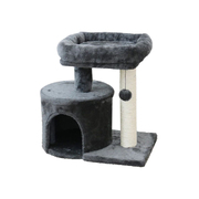 Compact Chipboard Cat Scratcher Tower with Flannel Comfort