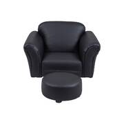 Kids Rocking Chair & Ottoman - Black