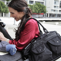 Oioi Black Wash Nylon Carryall Nappy Bag
