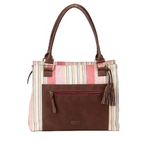 Oioi Nomadic Stripe Tote W-Leather Nappy Bag