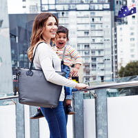 Oioi Nappy Bag Grey Micro Check-Tote