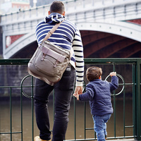 Oioi Canvas Leather Upright Leather Man Satchel