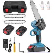 Pocket Power: 6" Cordless Mini Chainsaw with Dual Batteries