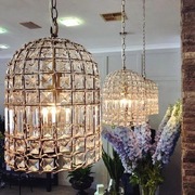 Brass Dome Glass Crystal Chandelier for Exquisite Interiors