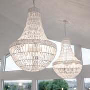 Elegant Illumination: White Rope Empire Pendant Chandelier - Como