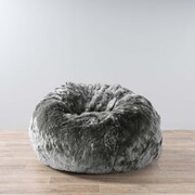 Plush Fur Bean Bag in Charcoal Cloud for Unparalleled Relaxation