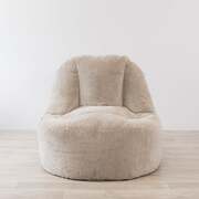 Ultimate Comfort and Style:  Champagne Latte Plush Lounger Bean Bag Chair
