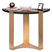 Contemporary Half Round Brass And Black Hallway Console Table